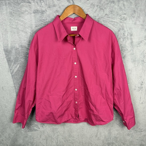 Wilfred Free Tops - Aritzia Wilfred Free‎ Women's Shirt Button Up Large Cotton Pink Preppy Career